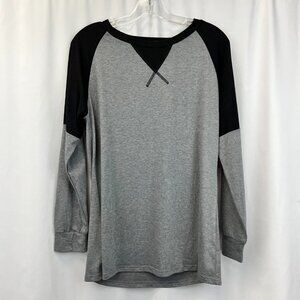 Sarin Mathews Womens Gray Black Pullover Round Neck Pullover Sweatshirt Size M